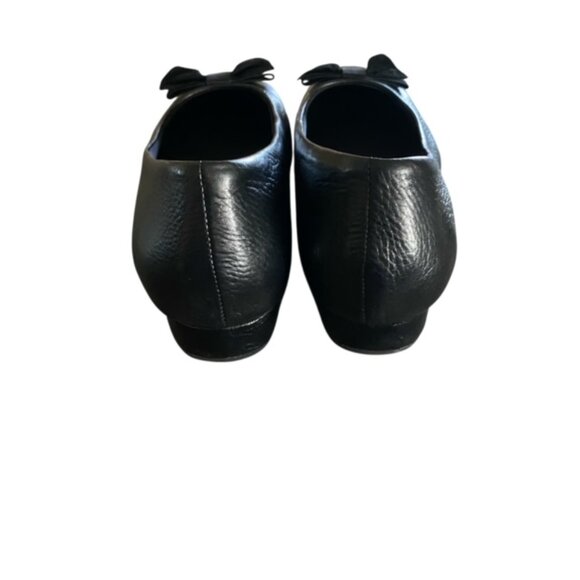 Vionic Lydia Black Leather Bow Wedge 10 - Picture 4 of 7